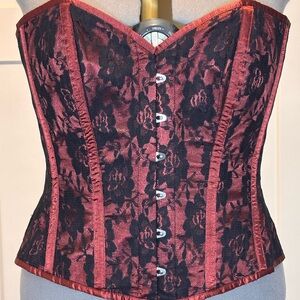 Black and Red Lace Corset
